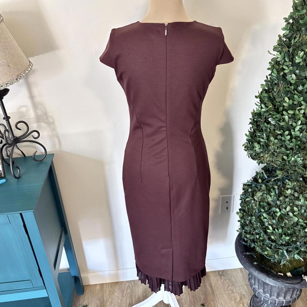 Vintage 70's MAX MARA Stretch Wool Blend Midi Dress Ruffle M - Picture 5 of 9